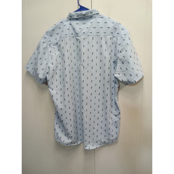 Molokai Surf Co Mens Blue Pineapple Graphic Button Down Shirt (Size Xxl) - Picture 2 of 4